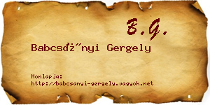 Babcsányi Gergely névjegykártya