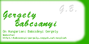 gergely babcsanyi business card